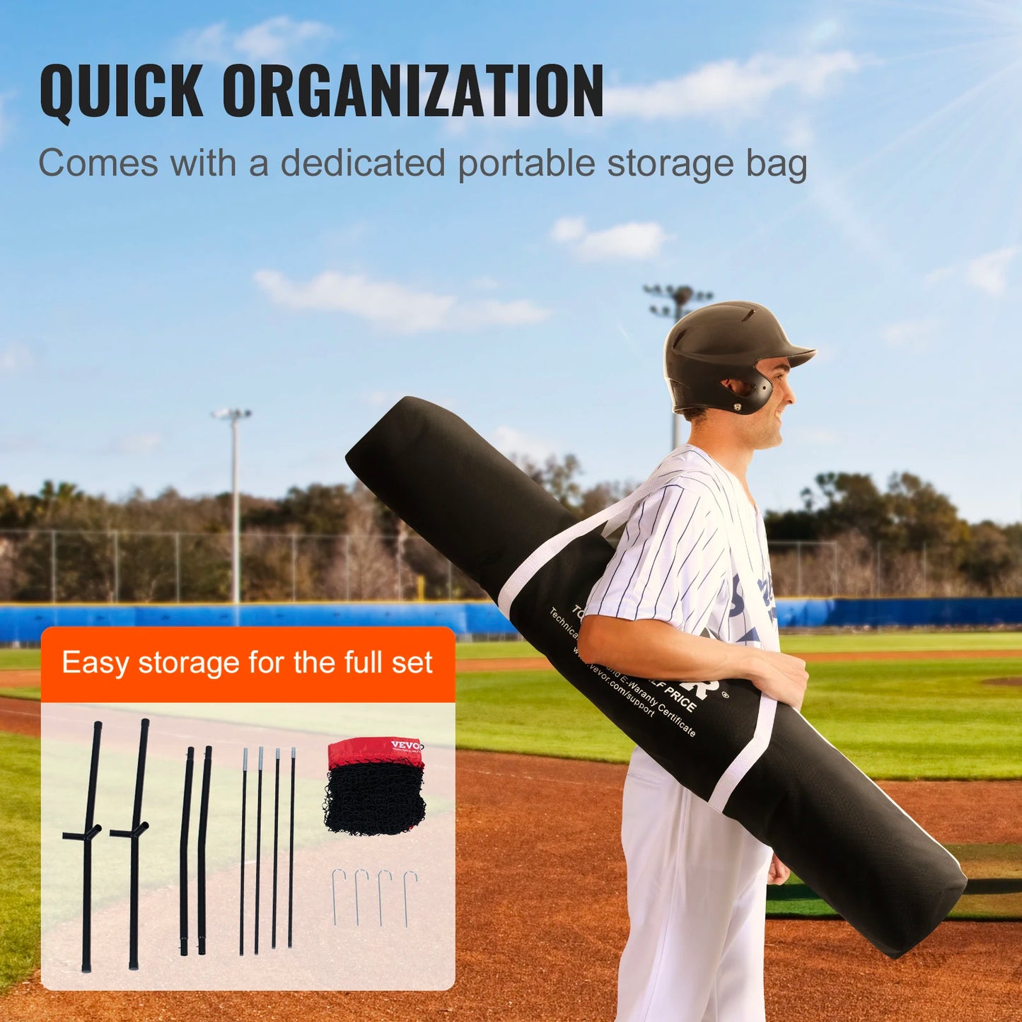 7x7 ft Baseball Softball Practice Net, Portable Baseball Training Net for Hitting Batting Catching Pitching