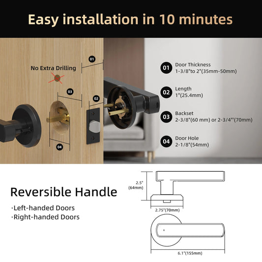 Smart Lock Fingerprint Door Lock App Control Passcode Unlock Electronic Touchscreen Keypad