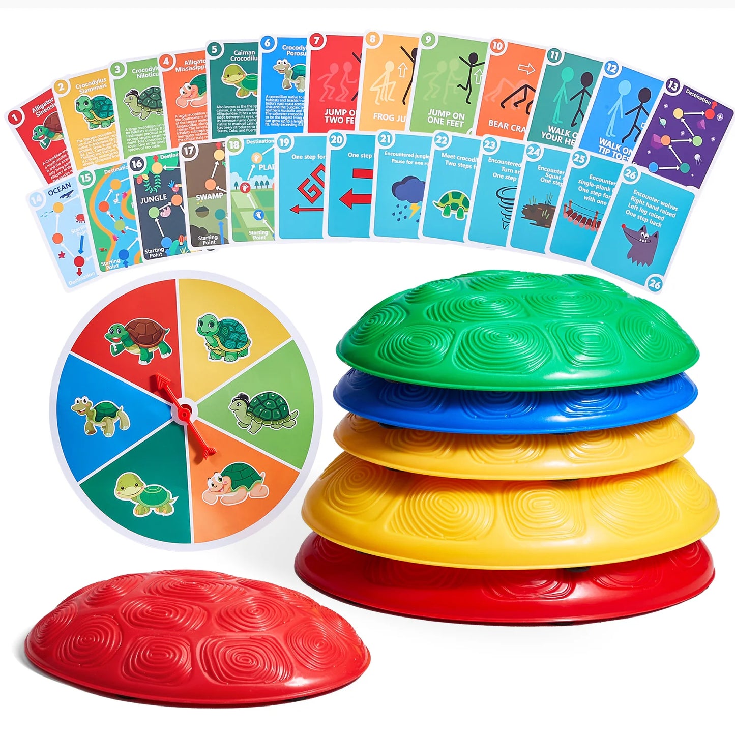 6 PCS Kids Turtle Balance Stepping Stones Kids Toddler Jumping Coordination Game Toys Outdoor Play for Children Gifts