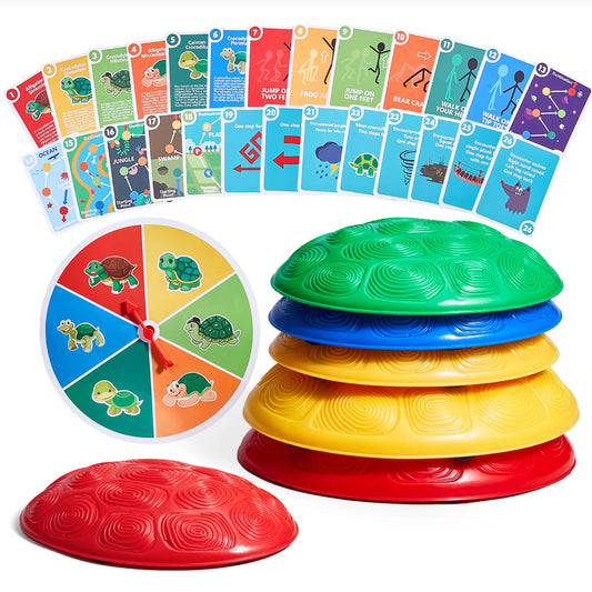 6 PCS Kids Turtle Balance Stepping Stones Kids Toddler Jumping Coordination Game Toys Outdoor Play for Children Gifts