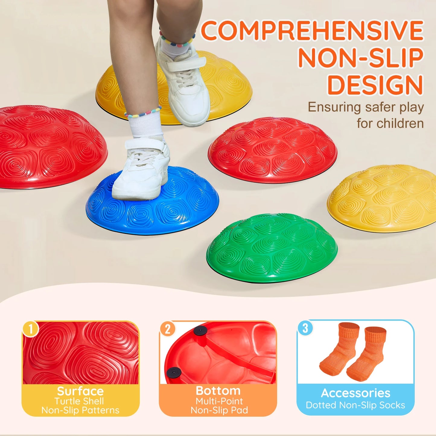 6 PCS Kids Turtle Balance Stepping Stones Kids Toddler Jumping Coordination Game Toys Outdoor Play for Children Gifts