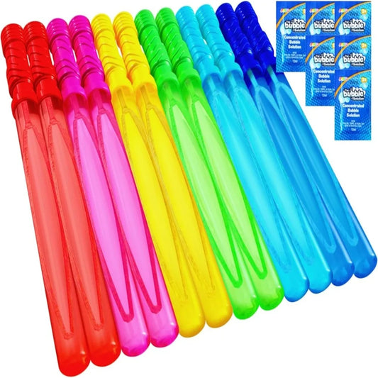14.6'' Big Bubble Wands Bubble Wand Bulk with Refill Solution for Kids Summer Toy Party Favor Outdoors Activity