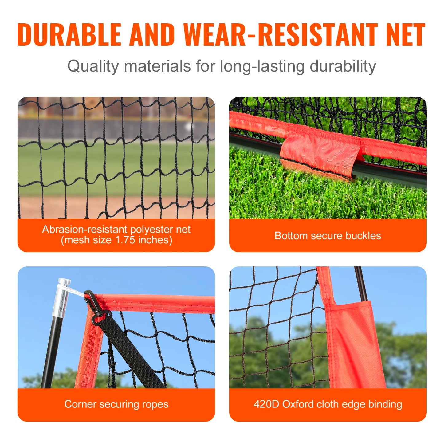 7x7 ft Baseball Softball Practice Net, Portable Baseball Training Net for Hitting Batting Catching Pitching