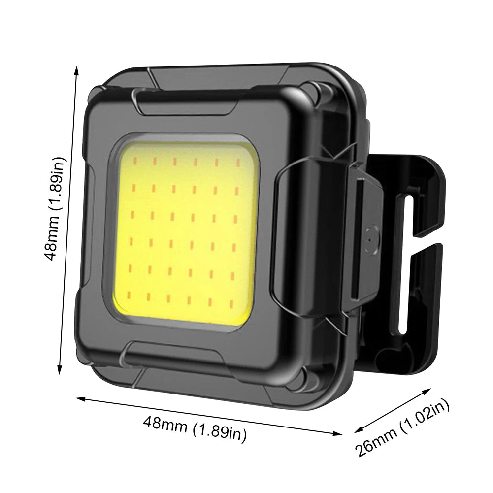 LED Headlamp Type C USB Charging Multifunctional Head Torch Adjustable Angle Mini COB LED Headlight for Camping Running Hiking