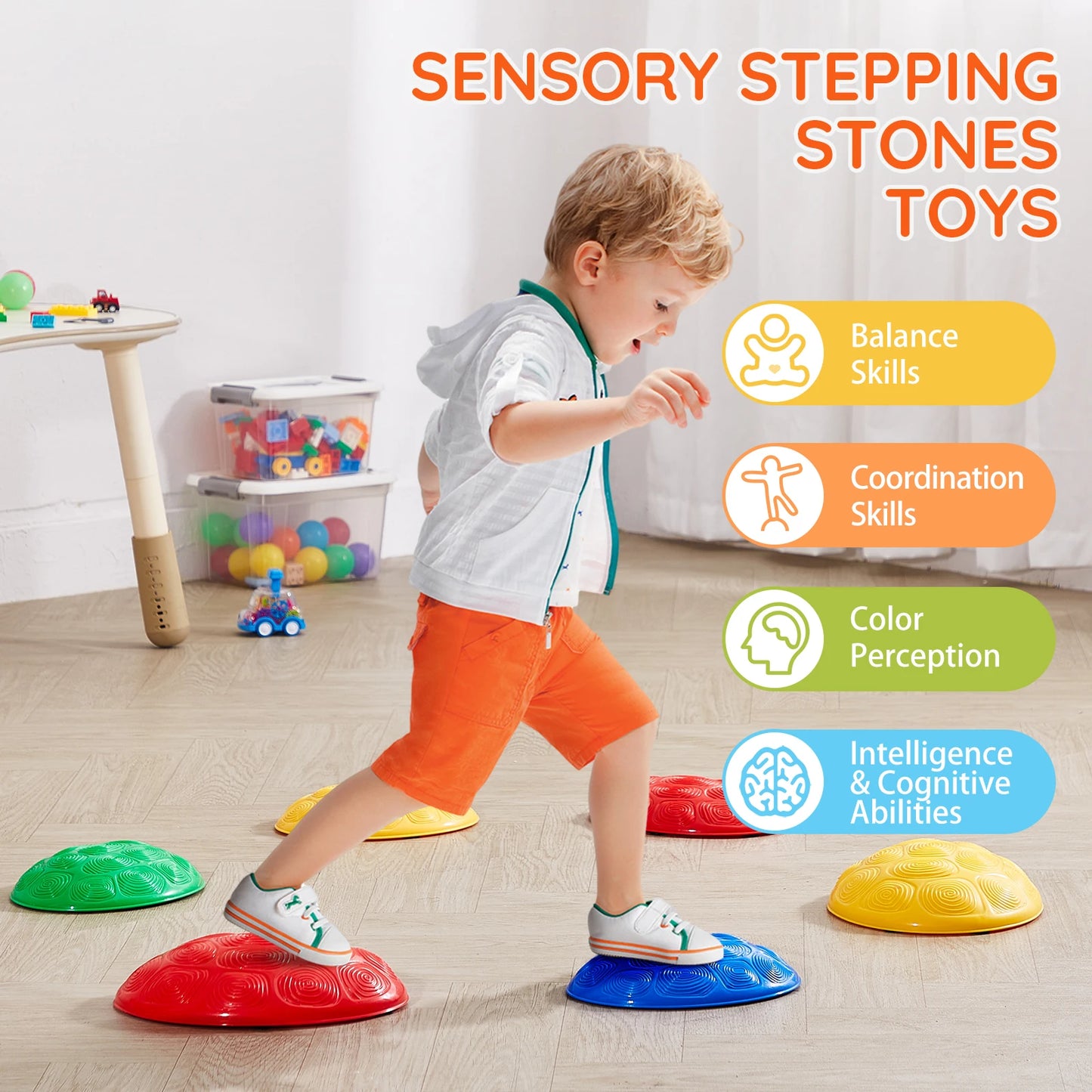 6 PCS Kids Turtle Balance Stepping Stones Kids Toddler Jumping Coordination Game Toys Outdoor Play for Children Gifts