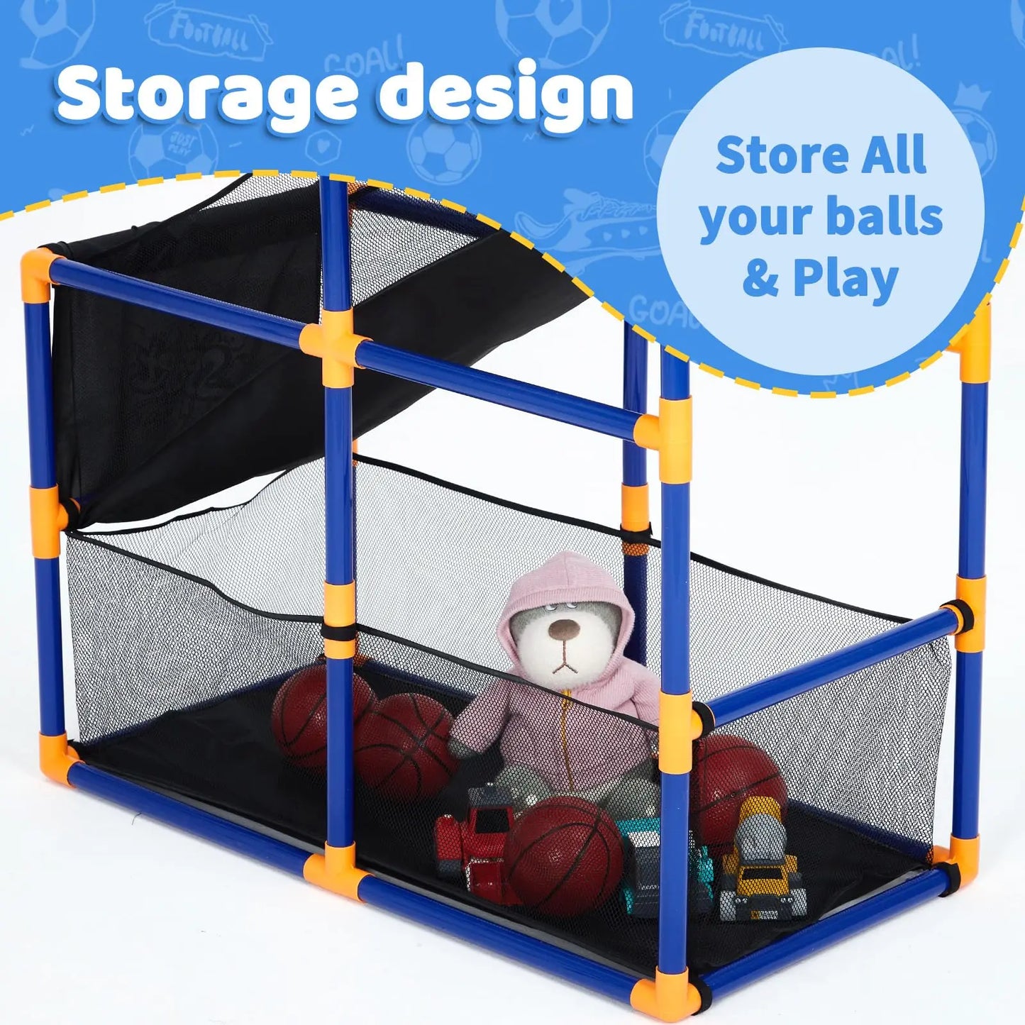 2-in-1 Kids Basketball Arcade Game Set, Adjustable Indoor Outdoor Hoop With Ball Return Ramp, 4 Balls & 6 Sticky Toss Balls