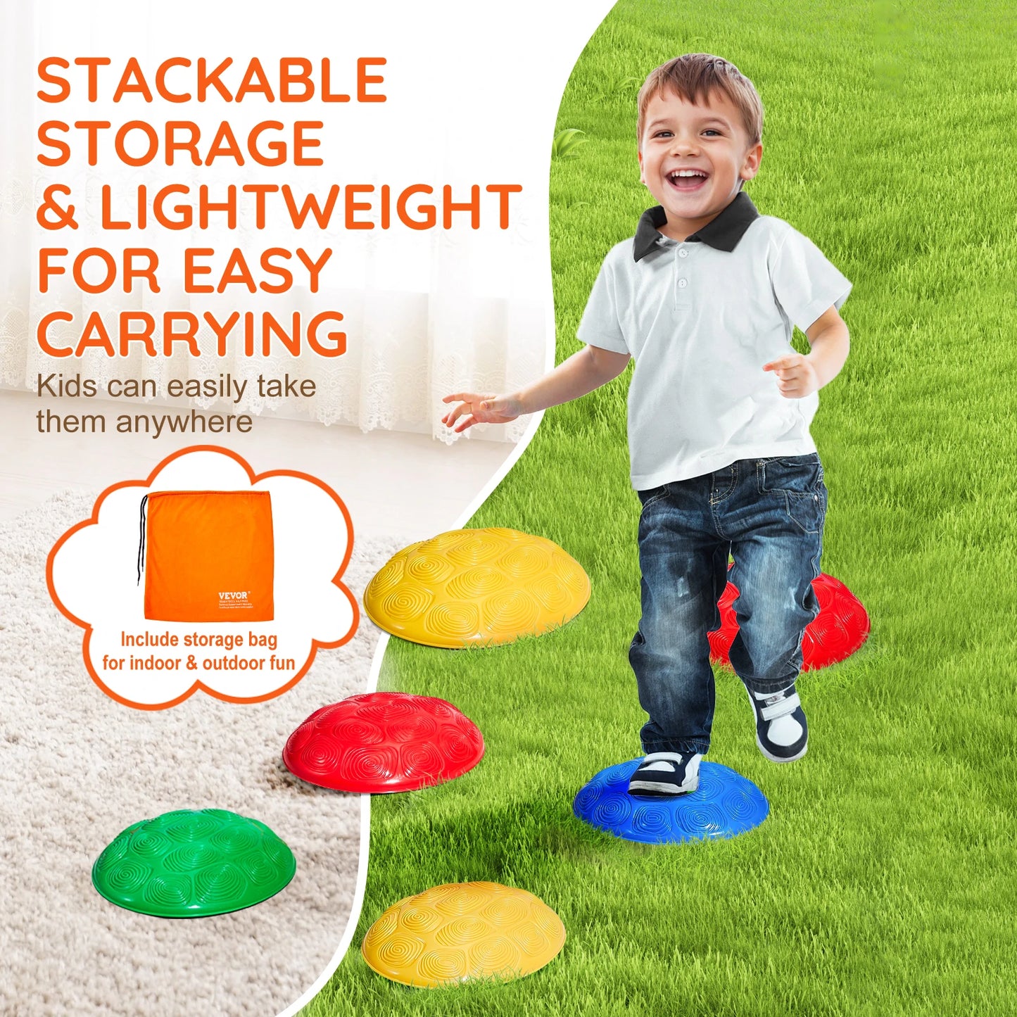 6 PCS Kids Turtle Balance Stepping Stones Kids Toddler Jumping Coordination Game Toys Outdoor Play for Children Gifts