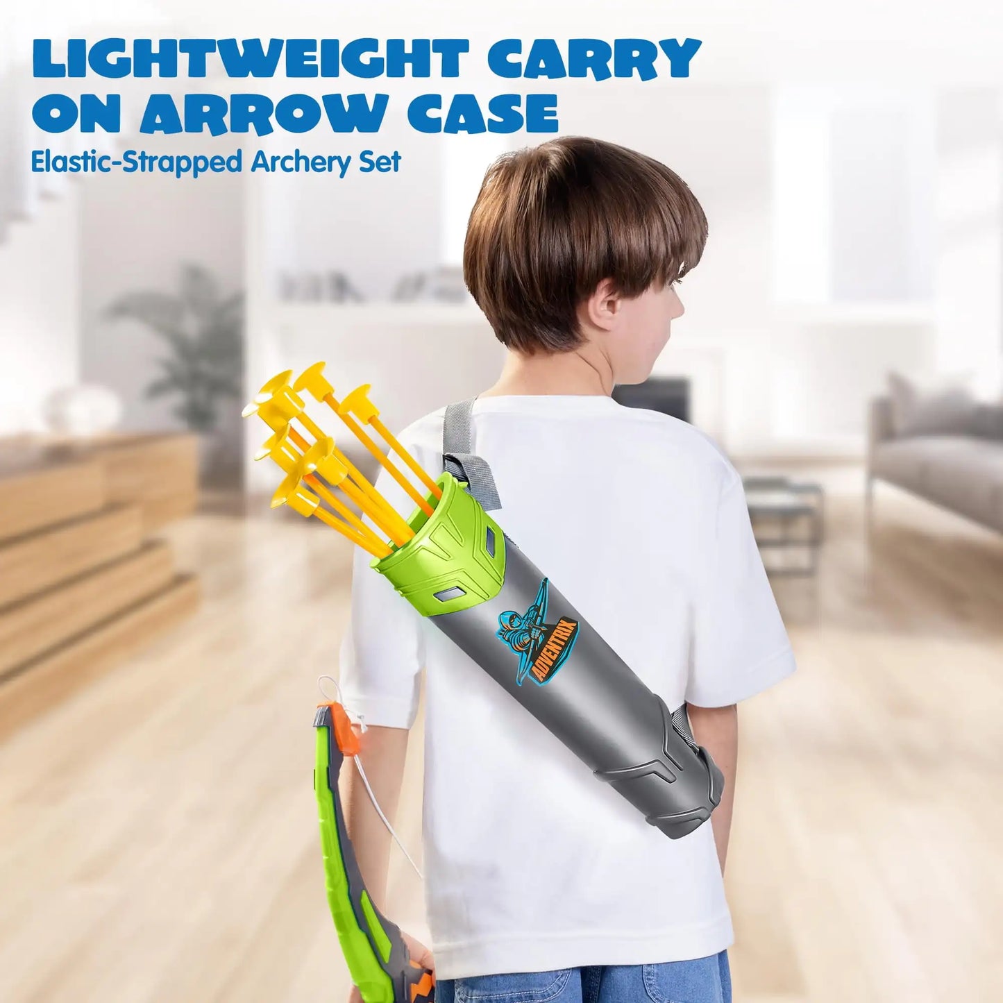 Kids Bow Arrow Set with LED Flash Lights Outdoor Archery Set Toy with Suction Cup Arrows Great for Kids 6-12 Birthday Gift