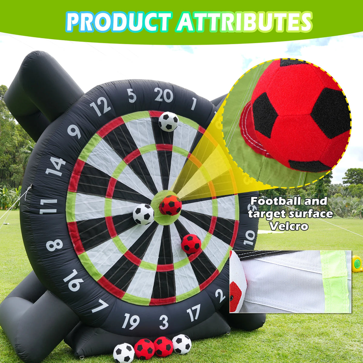 10FT Inflatable Soccer Dart Board for Adults.(Built-in UL Blower) Giant Soccer Dart Board Comes with 8 Soccer Balls for Outdoor Games,Carnival Games,Backyard Games,Camp Activities & Soccer Parties