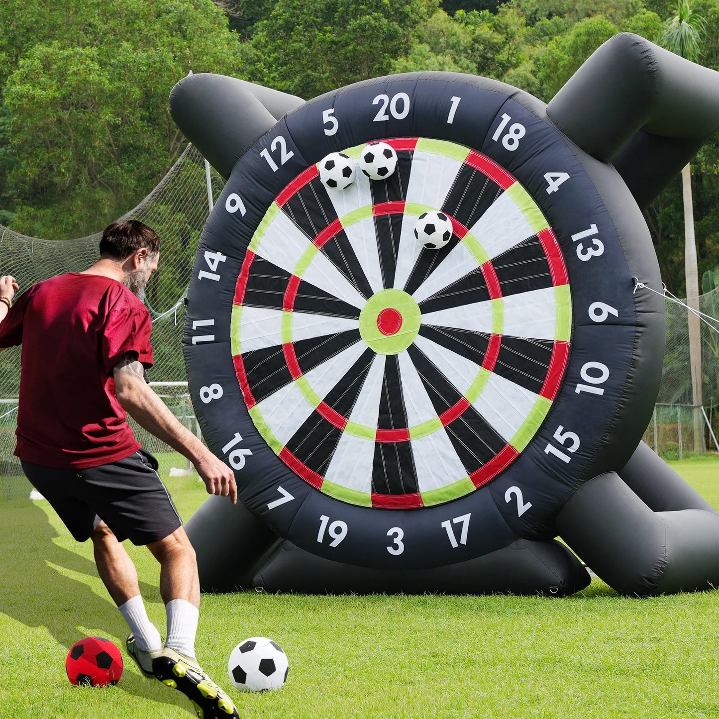 10FT Inflatable Soccer Dart Board for Adults.(Built-in UL Blower) Giant Soccer Dart Board Comes with 8 Soccer Balls for Outdoor Games,Carnival Games,Backyard Games,Camp Activities & Soccer Parties