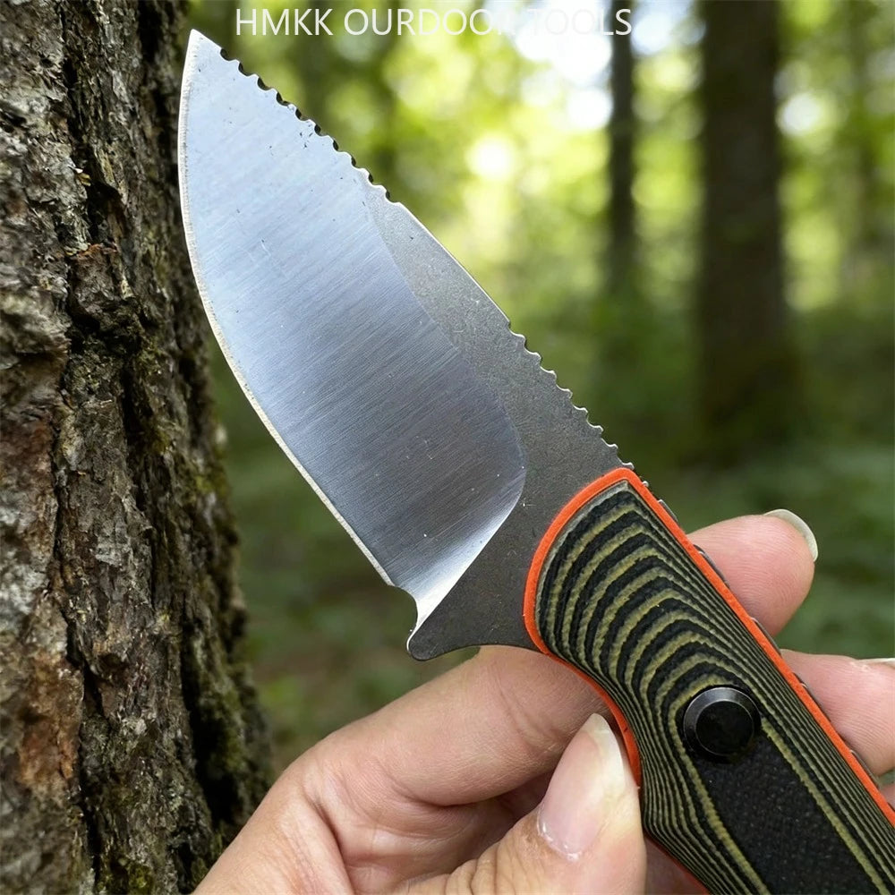 BM 15017 Straight G10 Handle 8Cr13Mov Blade Fixed Blade Outdoor Knife Camping Portable Hiking with Kydex Sheath Hand Tools EDC